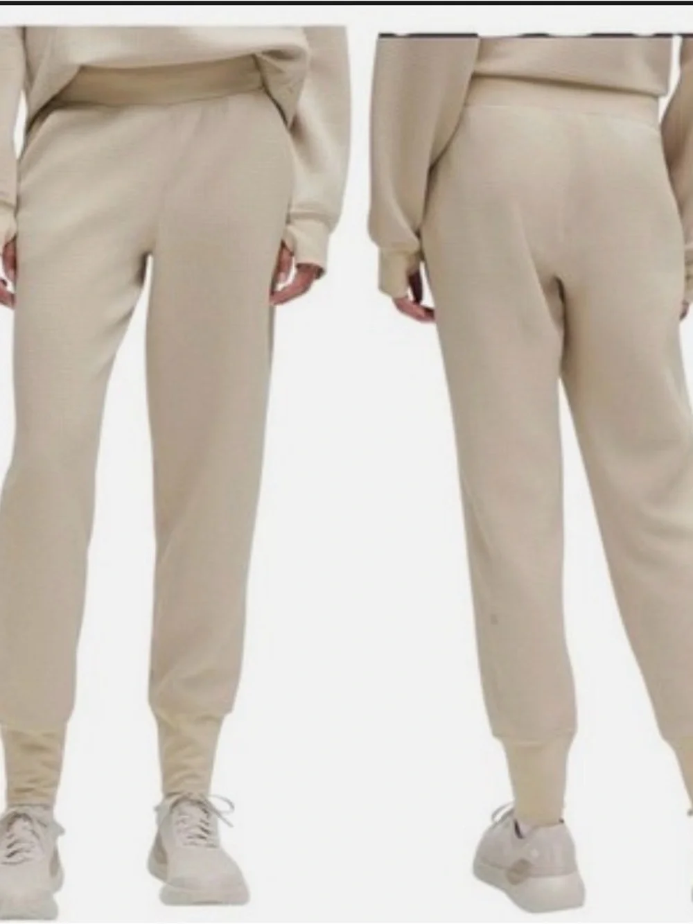 Lululemon athletica waffle/knit High-Rise Jogger Pants in Beige New without Tags